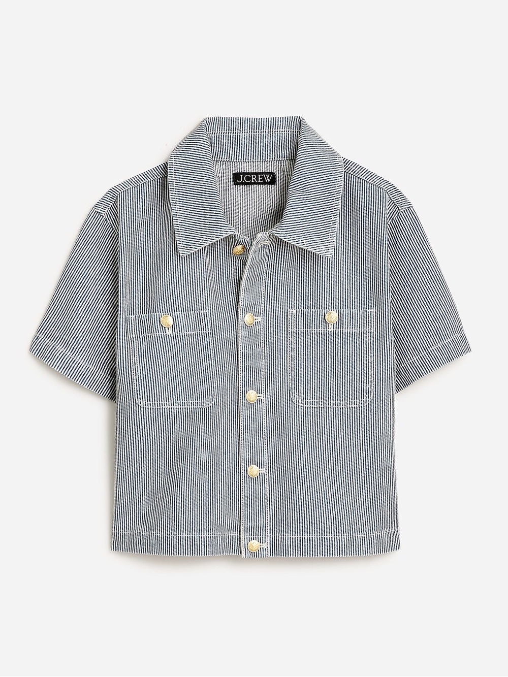 J.Crew Striped Denim Shirt & Mini Skirt Matching Set (Size 4 & 26) - Picture 2 of 14